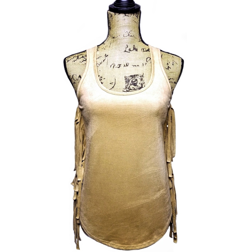 ❄️ RUE 21: Sexy Tan Suede Fringed Tank Top (Rue21)